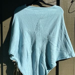 Knitted Blue Poncho